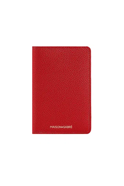 Maison De Sabre The Passport Holder In Pomegranate Red
