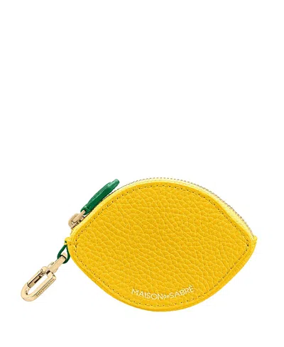 Maison De Sabre The Sabremoji Fruit Coin Purse In Yellow