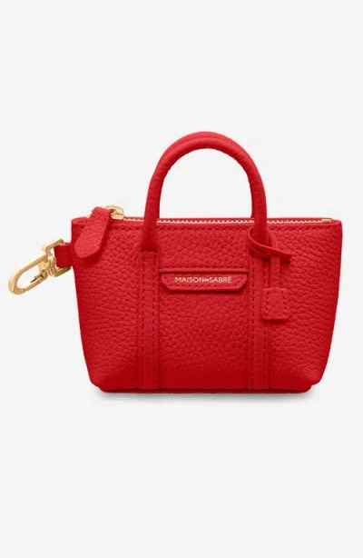 Maison De Sabre Maison De Sabré The Sabremoji Weekender Charm In Pomegranate Red