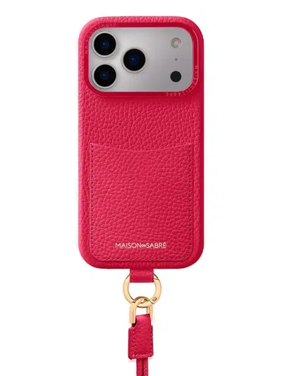 Maison De Sabre The Sling Lanyard Card-slot Iphone 17 Pro Max Case In Pink