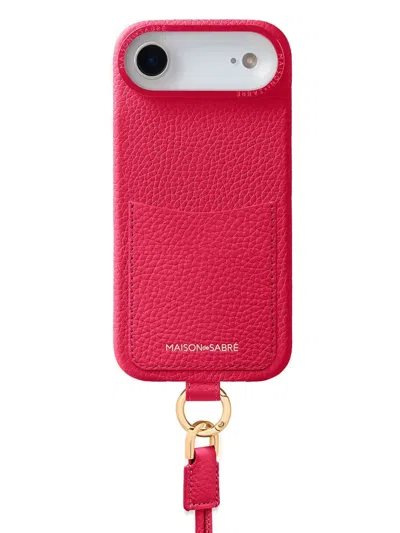 Maison De Sabre The Sling Leather Iphone 17 Air Case In Red
