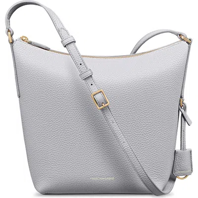 Maison De Sabre Leather Zipped Bucket Bag In Gray