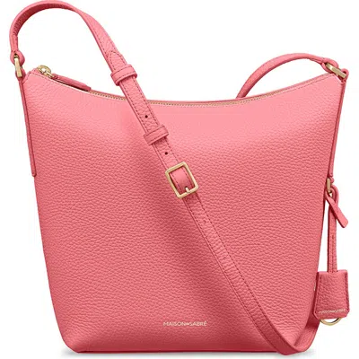 Maison De Sabre Leather Zipped Bucket Bag In Pink
