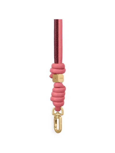 Maison De Sabre Twist Knot Leather Bag Strap In Pink
