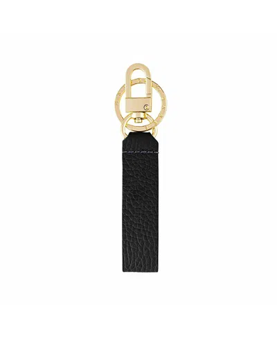 Maison De Sabre Upcycled Leather Keychain In Black