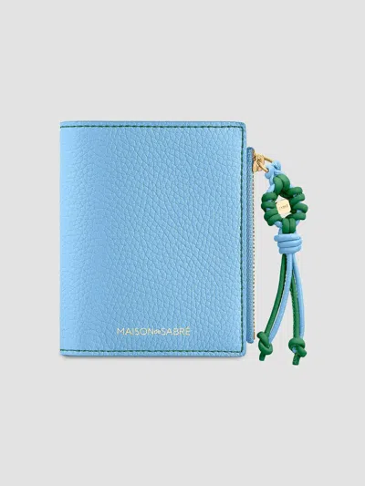 Maison De Sabre Bloom Collection Small Leather Bifold Wallet In Blue