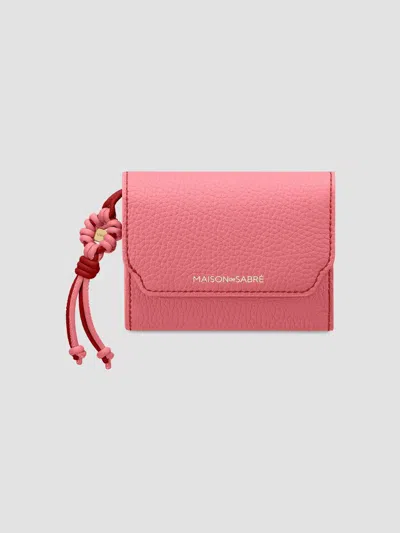 Maison De Sabre Bloom Collection Leather Trifold Wallet In Blue