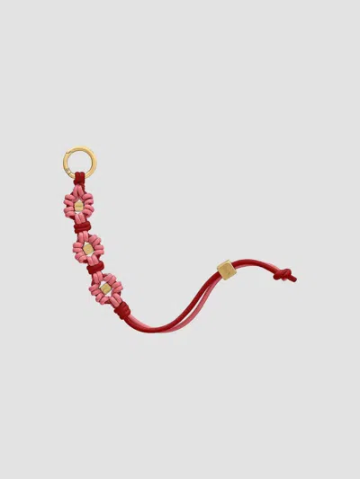 Maison De Sabre Women's Bloom Edition Leather Wristlet Charm In Candy Brick