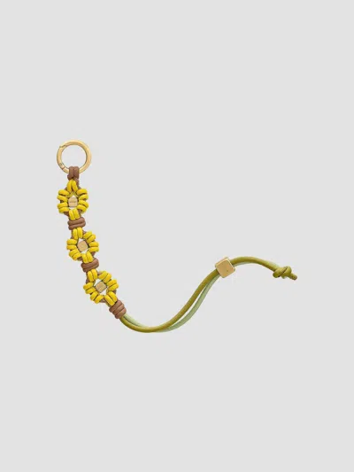 Maison De Sabre Women's Bloom Edition Leather Wristlet Charm In Daisy Sandstone