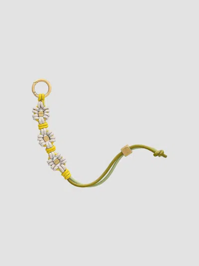 Maison De Sabre Women's Bloom Edition Leather Wristlet Charm In Foam Daisy