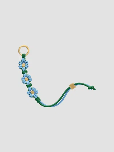 Maison De Sabre Women's Bloom Edition Leather Wristlet Charm In Sky Emerald