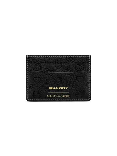 Maison De Sabre Women's Hello Kitty Leather Card Holder In Black