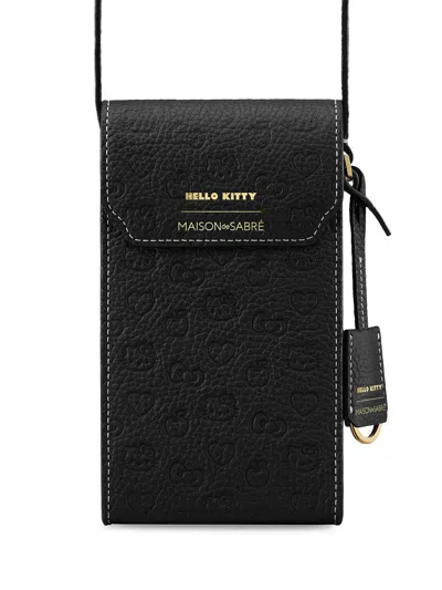Maison De Sabre Women's Hello Kitty Leather Phone Pouch In Black