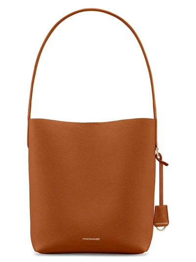 Maison De Sabre Women's Leather Bucket Soft Tote Bag In Brown