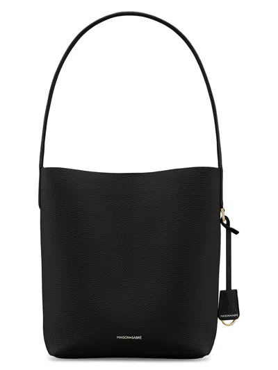 Maison De Sabre The Bucket Soft Tote Grained Leather Bucket Bag In Black