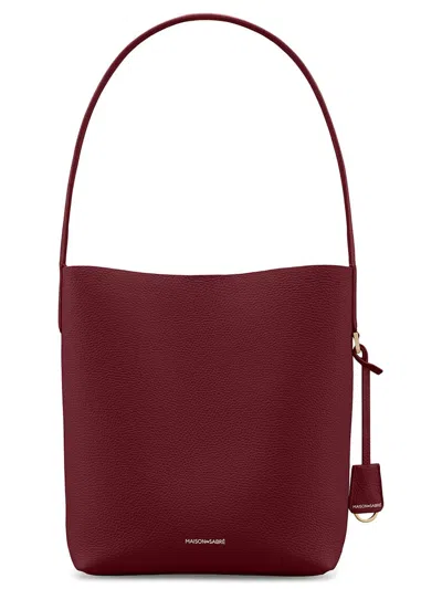Maison De Sabre Women's Leather Bucket Soft Tote Bag In Purple
