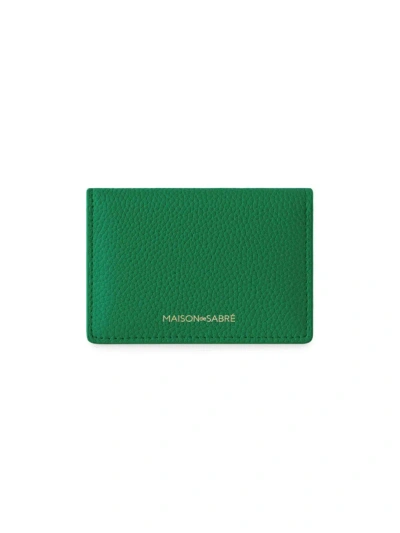 Maison De Sabre Women's Leather Card Case In Emerald Green