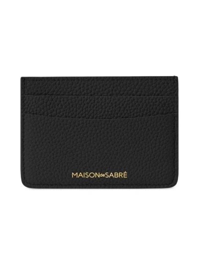 Maison De Sabre Maison De Sabré Leather Card Holder In Black Caviar