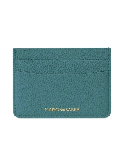 Maison De Sabre Leather Card Holder In Bondi Blue