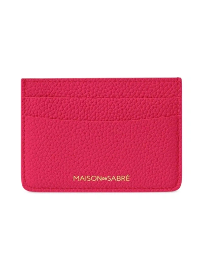 Maison De Sabre Leather Card Holder In Shibuya Fuchsia