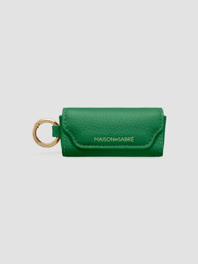 Maison De Sabre Women's Leather Lipstick Charm In Emerald Lily