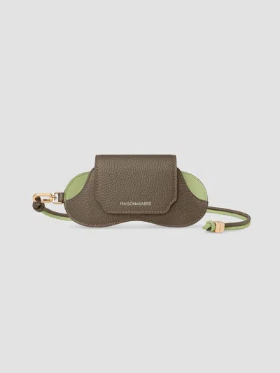 Maison De Sabre Women's Leather Sunglasses Sling Case In Cashmere Clay