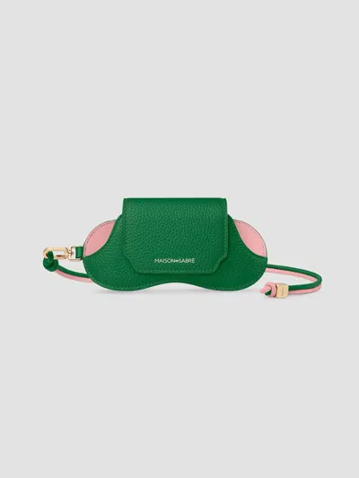 Maison De Sabre Women's Leather Sunglasses Sling Case In Emerald Lily