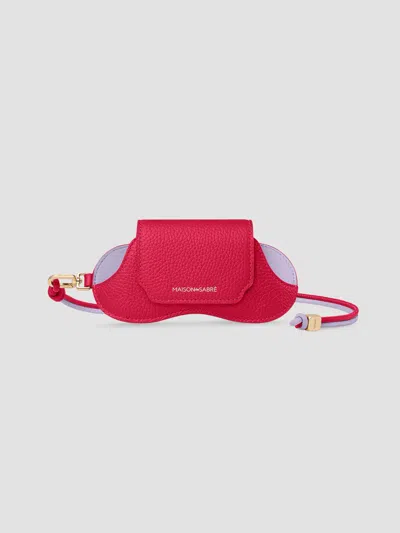 Maison De Sabre Women's Leather Sunglasses Sling Case In Fuchsia Lavender
