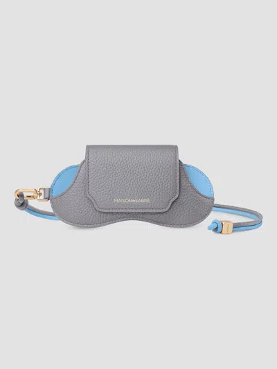 Maison De Sabre Women's Leather Sunglasses Sling Case In Gray