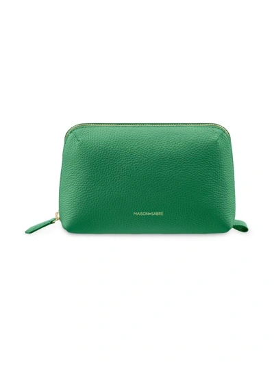 Maison De Sabre Maison De Sabré Leather Tech Pouch In Emerald Green