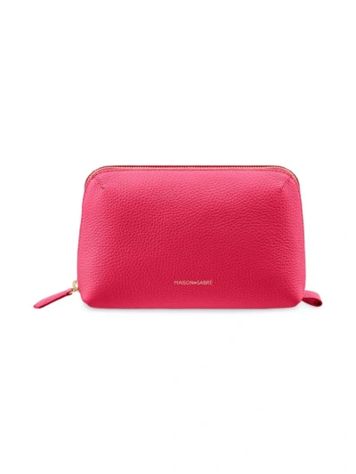 Maison De Sabre Maison De Sabré Leather Tech Pouch In Shibuya Fuchsia