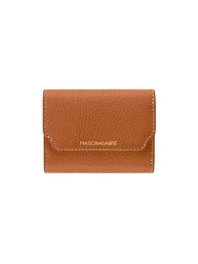 Maison De Sabre Women's Leather Trifold Wallet In Pecan Brown