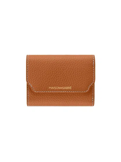 Maison De Sabre Maison De Sabré Leather Trifold Wallet In Pecan Brown