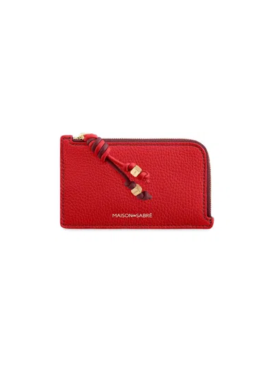 Maison De Sabre Women's Leather Zip Card Holder