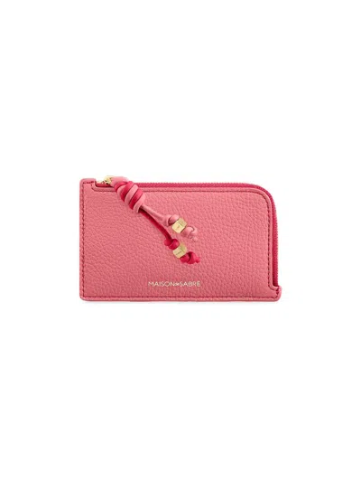 Maison De Sabre Women's Leather Zip Card Holder