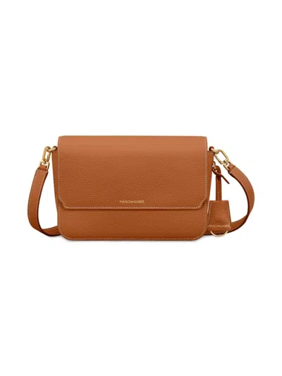 Maison De Sabre Maison De Sabré Medium Leather Flap Bag In Pecan Brown