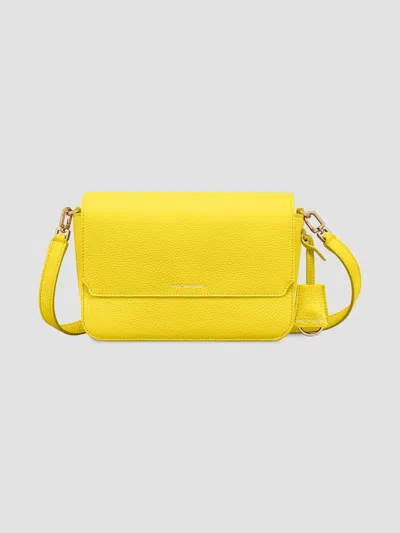 Maison De Sabre Women's Medium Leather Flap Shoulder Bag In Daisy Yellow