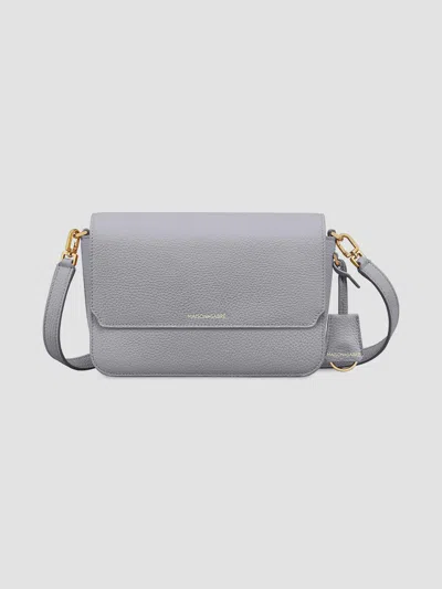 Maison De Sabre Women's Medium Leather Flap Shoulder Bag In Dove Grey