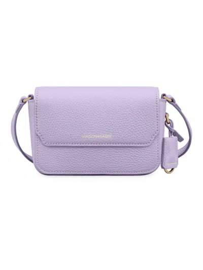 Maison De Sabre Women's Micro Leather Flap Bag In Purple