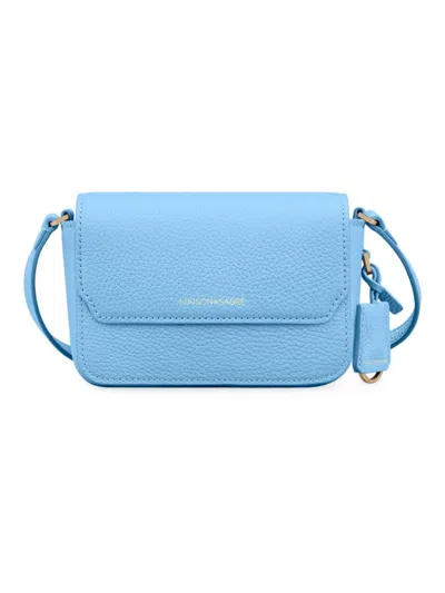 Maison De Sabre Maison De Sabré Micro Leather Flap Bag In Sky Blue