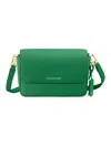 Maison De Sabre Women's Mini Leather Flap Bag In Emerald Green