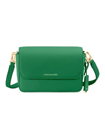 Maison De Sabre Maison De Sabré Mini Leather Flap Bag In Emerald Green