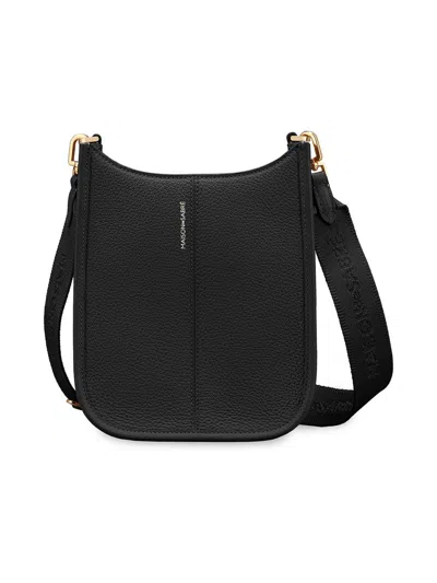 Maison De Sabre Women's Mini Leather Saddle Bag In Black