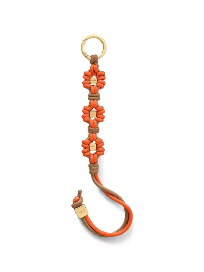 Maison De Sabre Wristlet Knot-detail Leather Charm In Yellow