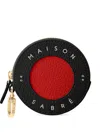 Maison De Sabre Zip Hardware Leather Coin Purse In Black