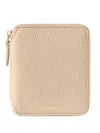Maison De Sabre Zip Pebbled Leather Wallet In Neutral
