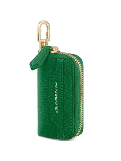 Maison De Sabre Zipped Clip Key Case Charm In Green