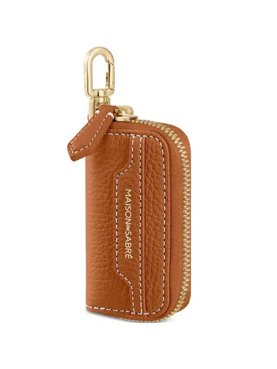 Maison De Sabre Zipped Key Charm In Brown