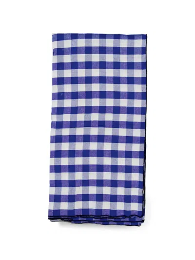 Maison De Vacances Bourdon Gingham-check Table Linen In Blue