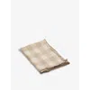 Maison De Vacances Creme Check-print Vintage Linen Napkin In Brown